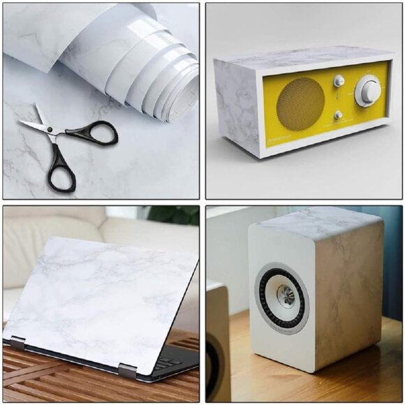 Marble Contact Paper 24'' X 79'' Granite Self-Adhesive Roll Thick Waterproof PVC - Picture 4 of 4